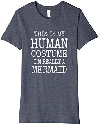 Womens Mermaid Halloween Costume Premium Shirt Men Women Girls Medium Heather Blue