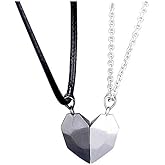 Yocoyee Matching Heart Pendant Necklaces for Couple Lover Friendship Best Friend Gift Couple Necklace for Women and Men