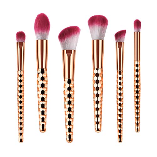 image for Seaintheson Makeup Brushes Set, 6 Pcs Makeup Brushes With Honeycomb Ro