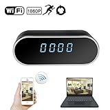 Daretang Wi-Fi Hidden Camera Clock Upgraded Wireless Spy Camera Full HD 1080P Motion Detection Activated Alarm App Real-time Video Remotely Monitoring for Home Security Nanny Cam
