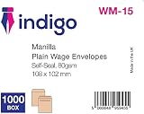 Indigo Brown Manilla Self-Seal Wage Envelopes Sage Compatible Pack 1000 view 5