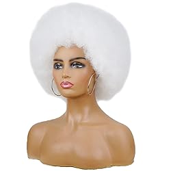 andromeda Afro Wigs for Black Women 70s White Afro