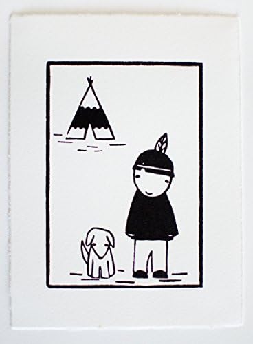 Little Chief - woodblock print