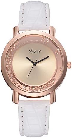 Women Quartz Watches,Fudule Rhinestone Wristwatch Analog Watches for Women with Leather Band Fashion Ladies Dress Watch Clearance