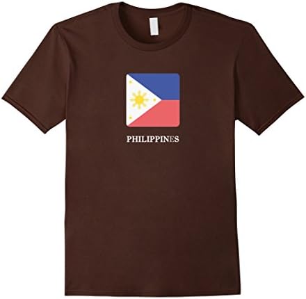 Men's Philippines National Flag T-shirt White Letter Filipino Flag 3XL Brown