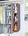 Kntiwiwo 4 Shelves Hanging Handbag Purse Organizer Storage Purses Handbags Closet Purse Holder Handbags Organizer Purse Closet Organizers Storage with Clear PVC Window Pocket (Grey)