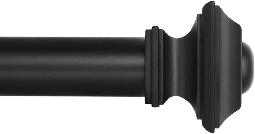 Photo 1 of *** FACTORY SEALED*** Ivilon Drapery Treatment Window Curtain Rod - Square Design 1 1/8 Rod. 28 to 48 Inch. Black