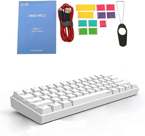 WINJEE,Anne Pro 2 60% NKRO Bluetooth 4.0 Type-C RGB 61 Keys Mechanical Gaming Keyboard Cherry Switch Gateron Switch Red switch