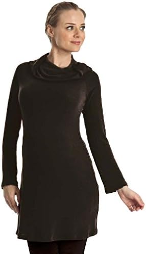Juliet Dream Cowl Sweater Maternity Tunic - Chocolate Brown - Small