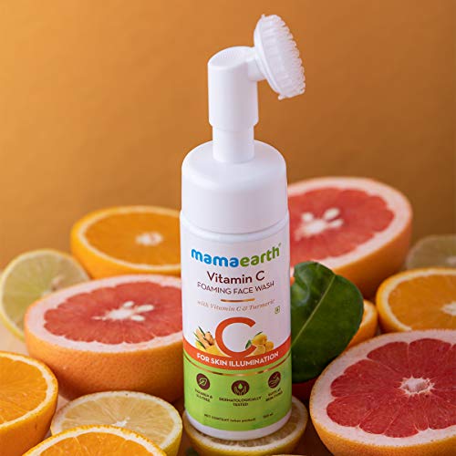 mamaearth vitamin c foaming face wash with vitamin c & turmeric 150ml