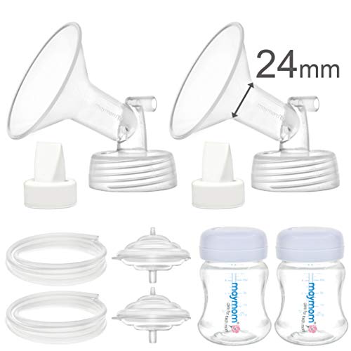 Maymom Pump Parts Spectra S2 Spectra S1, 24 mm Flange Valve Tube Bottle Backflow Protector, Not Original Spectra S2 Accessories Replace Spectra Duckbill Valve Spectra Bottle Spectra (24mm Flange)