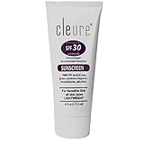 Cleure Natural (IMPROVED FORMULA) Hypoallergenic Mineral Sunscreen for Sensitive Skin - SPF 30 - Fragrance-free, (6 Oz)