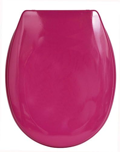 Evideco 4401150 Slow-Close Quiet Solid Shiny 17.48" L X 14.64" W Inch Designed Toilet Seat, Oval, Elongated, Pink