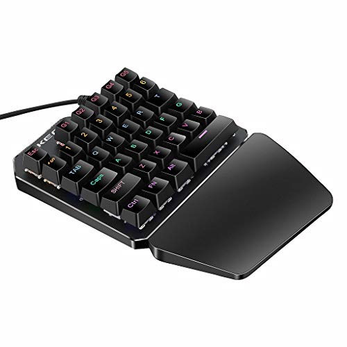 Shan-S K7 Wired Gaming Keypad with RGB Backlight 35 Keys Ergonomic One-Handed Keyboard for Computer PC Laptop LED 7 Color Backlit Keycaps Key Cap Board USB Keybord Player - Thumbnail 6