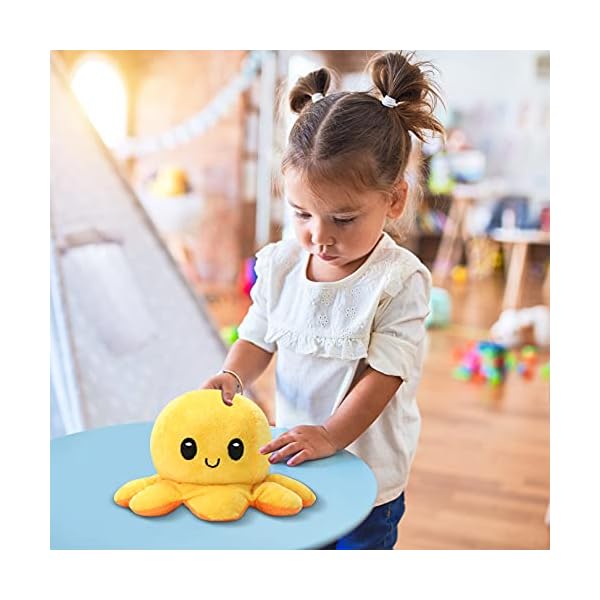 Weilisi-Reversible-Octopus-Plush-ToyOctopus-Reversible-PlushieDouble-Sided-Flip-Mood-Octopus-for-KidsGirlsBoysFriends-orange Weilisi Reversible Octopus Plush Soft Toy 20 cm,Octopus Reversible Plushie,Double Sided Flip Mood Octopus Gift for Kids…