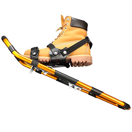 ENKEEO All Terrain Snowshoes Light Weight Aluminum Alloy Snow Shoes Kit with Carry Bag, Adjustable Ratchet Bindings, 210lbs. Capacity, Black and Orange, 30 inches - Thumbnail 3