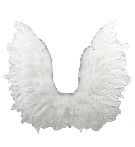 Angel Wings with Lace, White, 17 inches