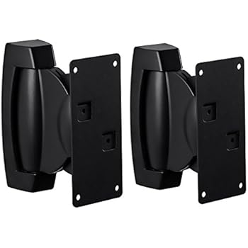 Mount-It! Heavy-Duty Speaker Wall Mount, Universal Adjustable Design for Bookshelf, Large or Small Speakers, 1 Pair, 22 Lbs Capacity, Black