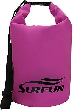 Surfun Top 1 Heavy duty Premium Durable Waterproof Dry Bag Dry Sack with Shoulder Strap, Roll Top Closure System,Available in 5L 10L 20L 30L 40L 55L (Pink, 20 Liters)