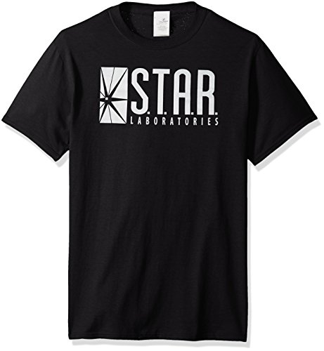 DC Comics Men's the Flash S.t.a.r. T-Shirt, Black, Medium