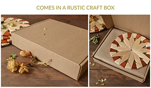 Trivets For Hot Dishes - Set of 4 Natural Wood Birch Coasters 7.5” - Kitchen Hot Pads for Countertops Tableware Heat Resistant Trivet Pans Pots - Thumbnail 6