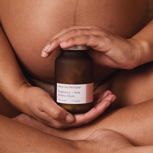 WILD NUTRITION ​​Food-Grown Pregnancy + New Mother Multi | Pregnancy Vitamins for Women with 400μg Folic Acid | Prenatal Vitamins for Women to Support Fatigue | Pregnancy Nausea Relief | 90 Capsules