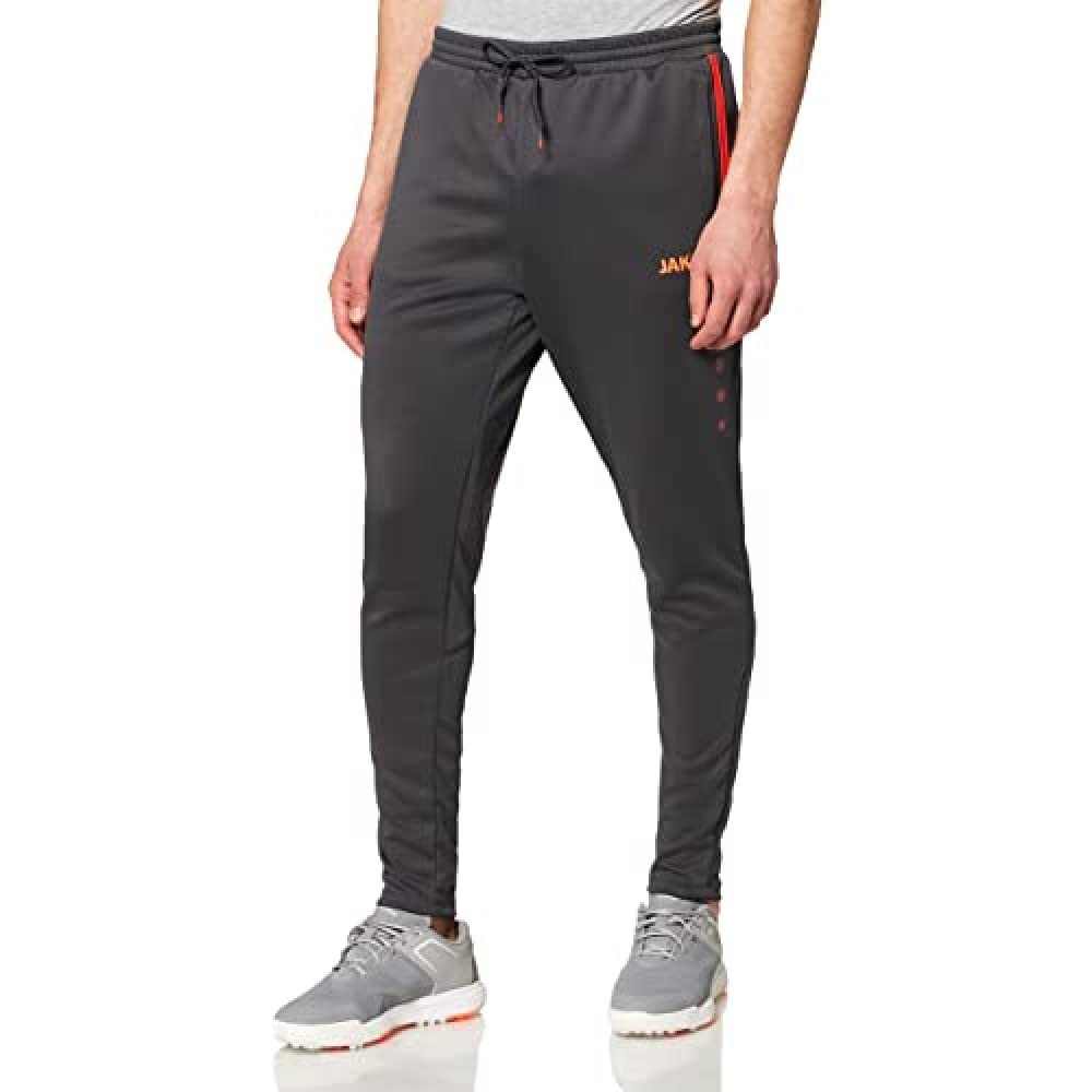 JAKO Prestige 8458 Men's Tracksuit Bottoms XS Charcoal/Flame, mens, Track Pants, 8458, Anthracite/flame, XS
