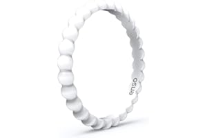 Enso Rings Stackable Beaded Silicone Wedding Ring – Hypoallergenic Unisex Stackable Wedding Band – Comfortable Minimalist Ban