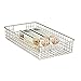 mDesign Wide Metal Wire Food Storage Organizer Basket with Handles - Organization in Kitchen Cabinets, Pantry Shelf, Bathroom, Laundry Room, Closets, Garage, Concerto Collection, 2 Pack, Matte Satin