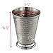 Cocktail Mint Julep Cup – 12 Oz Stainless Steel Mint Julep Glasses (Hammered) (4)