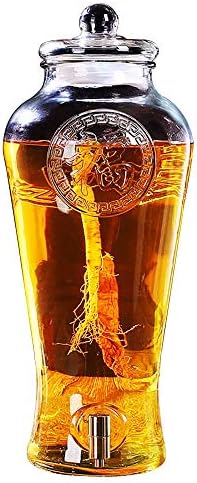 Glass Beverage Dispenser with Spigot, Sturdy Stand and Glass Lid - Drink Dispenser for Juice, Beer, Punch, Iced Tea, Cold Drink - 5L/75.L/10L - Party Wedding,Family Gatherings,Birthday Party