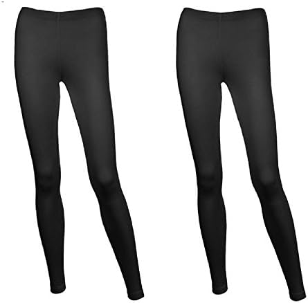 F.G.R Apparel Cotton Spandex Full length 2pc Pack Leggings (Medium, Black)