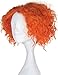 Morvally Short Curly Orange Wigs Unisex Heat Resistant Hair for Cosplay Costume Holloween Party