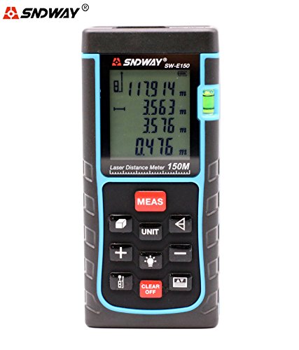 SNDWAY SW-E150 150M 493FT Digital Diastimeter Laser Distance Meter Laser Rangefinder Meter Area Volume Measure Tool