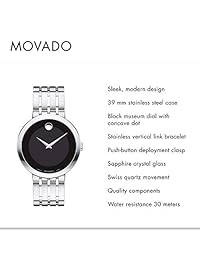 Movado Acero Inoxidable Reloj Casual De Cuarzo suizo de los hombres, color: plateado (Modelo: 0607057)