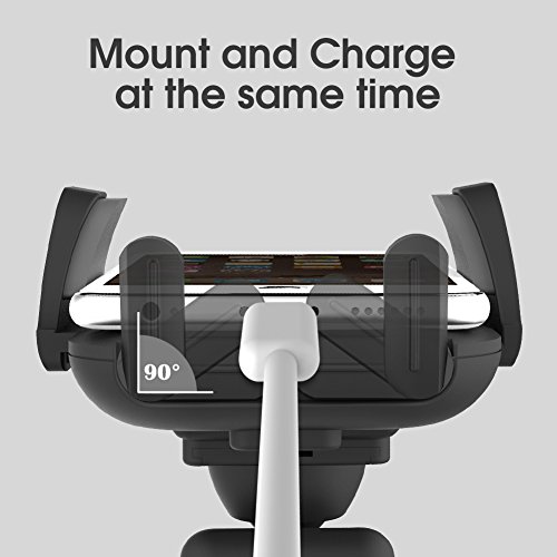 iKross Lock Clip Air Vent Mount, Universal Air Vent Vehicle Mount Cradle Holder for Smartphone 4-6"/GPS devices, Apple iPhone X, 8/8 Plus, 7/7 Plus, Samsung S8/S8+, LG V30 and More - Black - Thumbnail 6