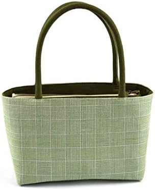 Hemotrade Retro Simple Handbag Tea Set Ladies Bag Handmade Fabric Bag (Color : Green)