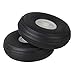 szzijia 3.5 Inch RC Airplane Black PU Tire Wheel with Beige Plastic Hub Super Light Aircraft Assembly Parts Pack of 2