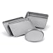 Farberware 57775 Nonstick Bakeware Toaster Oven Set with Nonstick Baking Pans, Cookie Sheets and Baking Sheets - 4 Piece, Gray primary