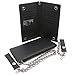 Bifold Black Genuine Leather Checkbook Holder Snap Button Wallet with a Chain
