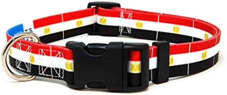 PatriaPet Dog Collar with The Egypt Flag | Great for National Holidays, Special Events, Festivals, Independence Days and Every Day Strong Safe | XSmall Small Medium Large XLarge