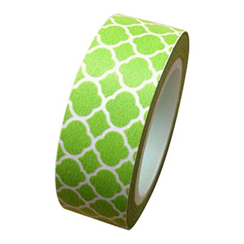 Dress My Cupcake Washi Paper Tape for Gifts and Favors, Kiwi Green Spanish Tile