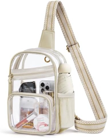 Clear Convertible Backpack- Sling Crossbody Stadium Approved Amazon.com: Mildbeer Small Clear Backpack for Women  main image 3