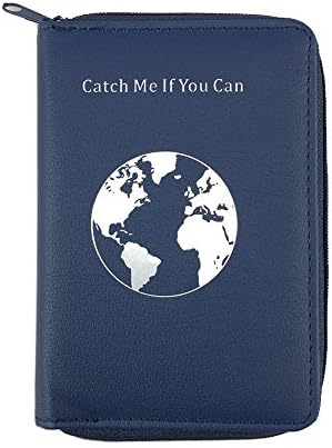 Passport Holder with Zipper - Multiple Colors & Travel Quotes - RFID Blocking Travel Wallet - Holder Protector Case (Navy Blue)