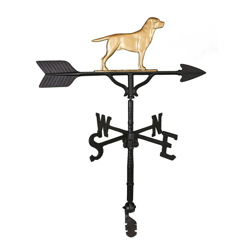Montague Metal Products 32-Inch Weathervane with Gold Retriever Ornament