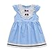 BOBORA Kids Baby Girls Sleeveless Navy Blue Bowknot Lace Sky Blue Princess Dress