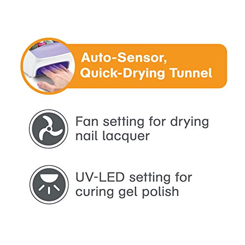 Polder Nail Station ThreeinOne Dryer, LED Light and Storage for Easy