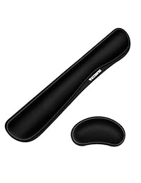VicTsing - Almohadilla para reposamuñecas con teclado y ratón, hecha de espuma viscoelástica, fibra y gel superfinos, fácil escritura y alivio del dolor de muñeca, perfecta para juegos, ordenadores, portátiles, Mac, oficina