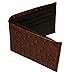 Mens Wallet in genuine cow-hide(ostrich skin print) bifold brown