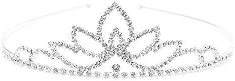Slowsilent Lotus Bride Bridesmaid Crystal Tiara Wedding Crown Princess Tiara Hair Decor Accessory Jewelry